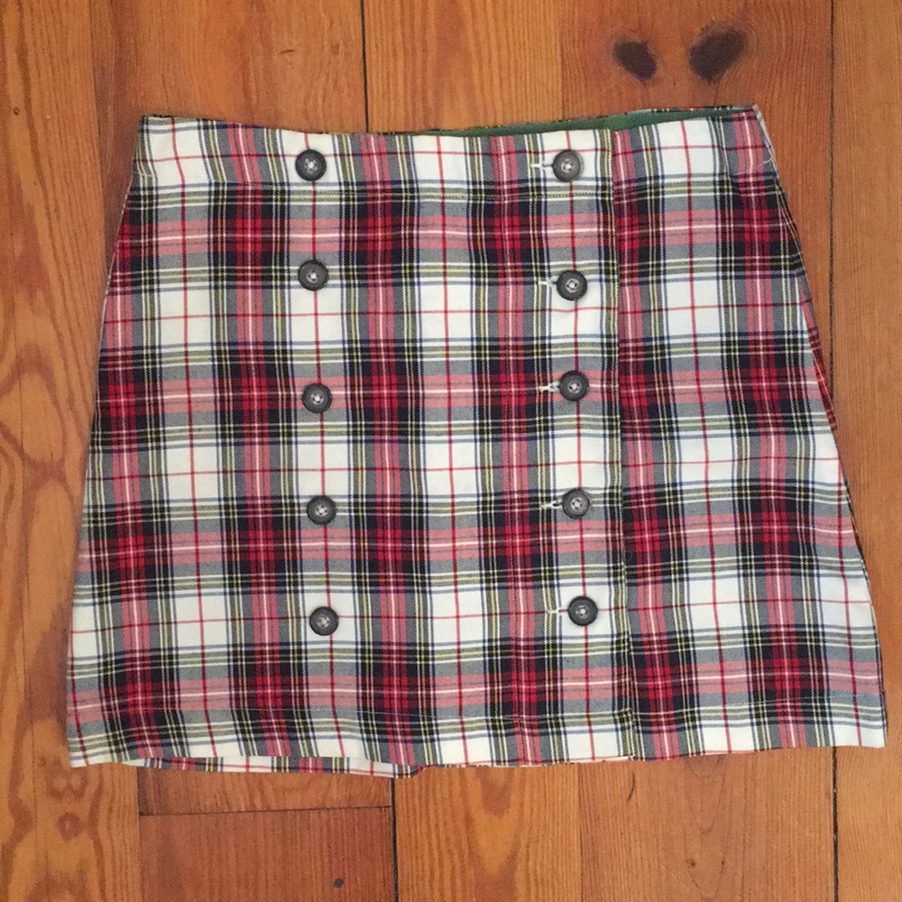 Lilypod button front tartan skirt